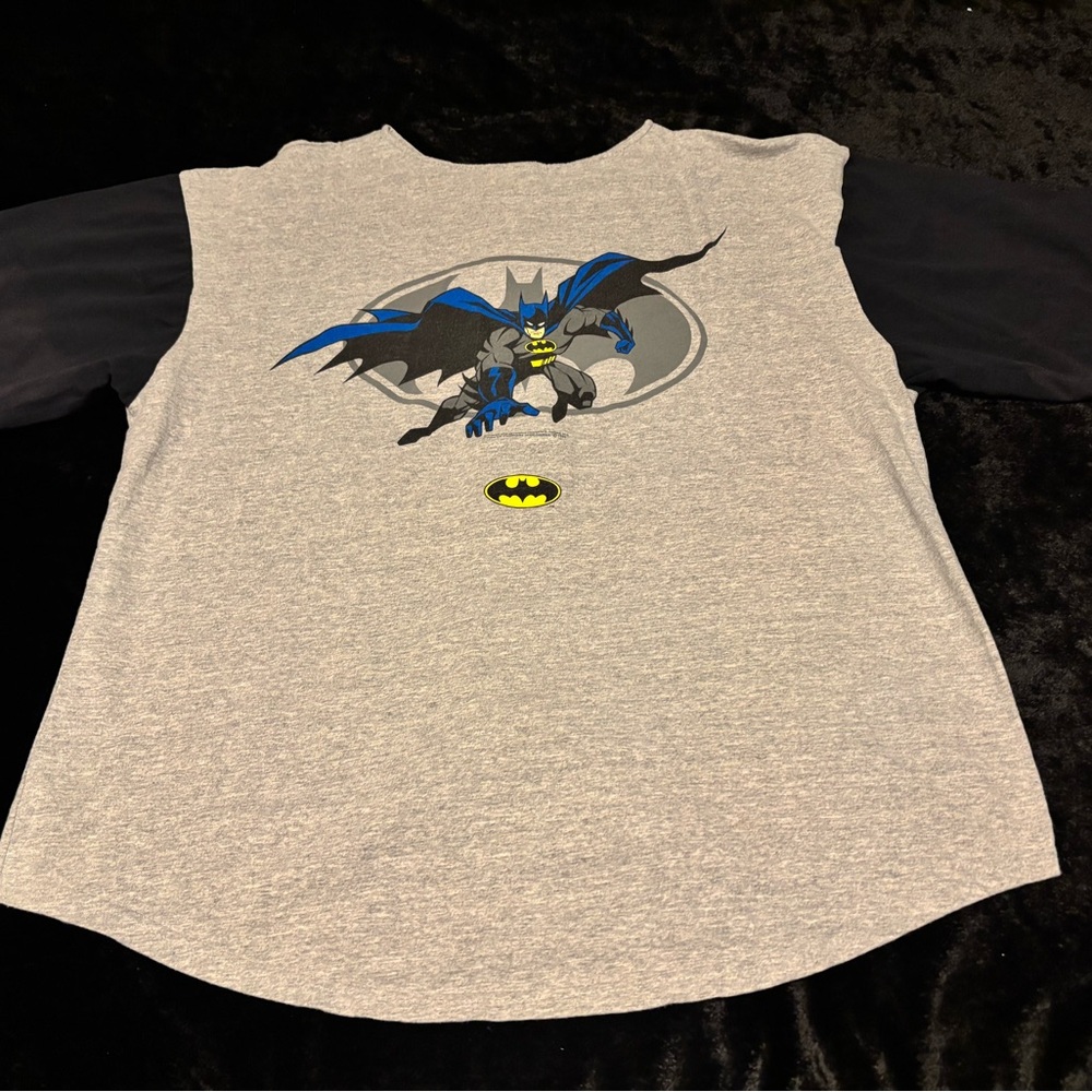 Mens XL Vintage 1996 Batman DC Comics Two Tone Baseball Jersey Shirt